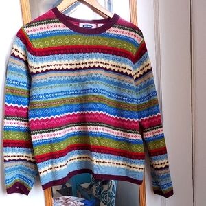 Women's Colorful Fair Isle Striped Sweater